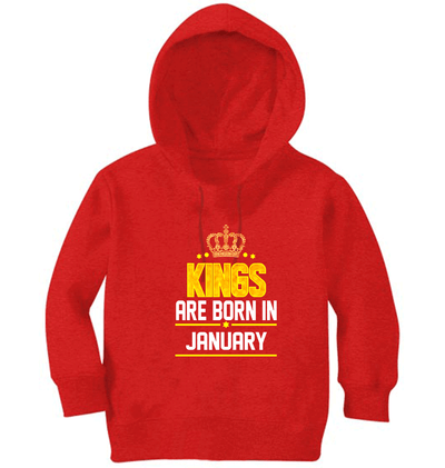 Kings Are Born In January Boy Hoodies-FunkyTeesClub