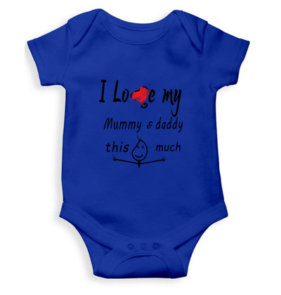 I Love My Mummy Daddy Rompers for Baby Girl- FunkyTeesClub