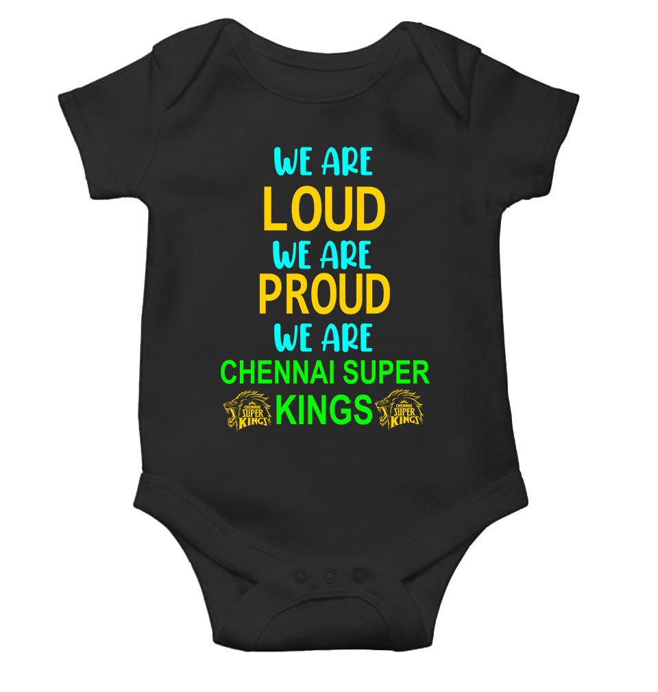 IPL We Are Loud CSK Chennai Super Kings Rompers for Baby Girl- FunkyTeesClub