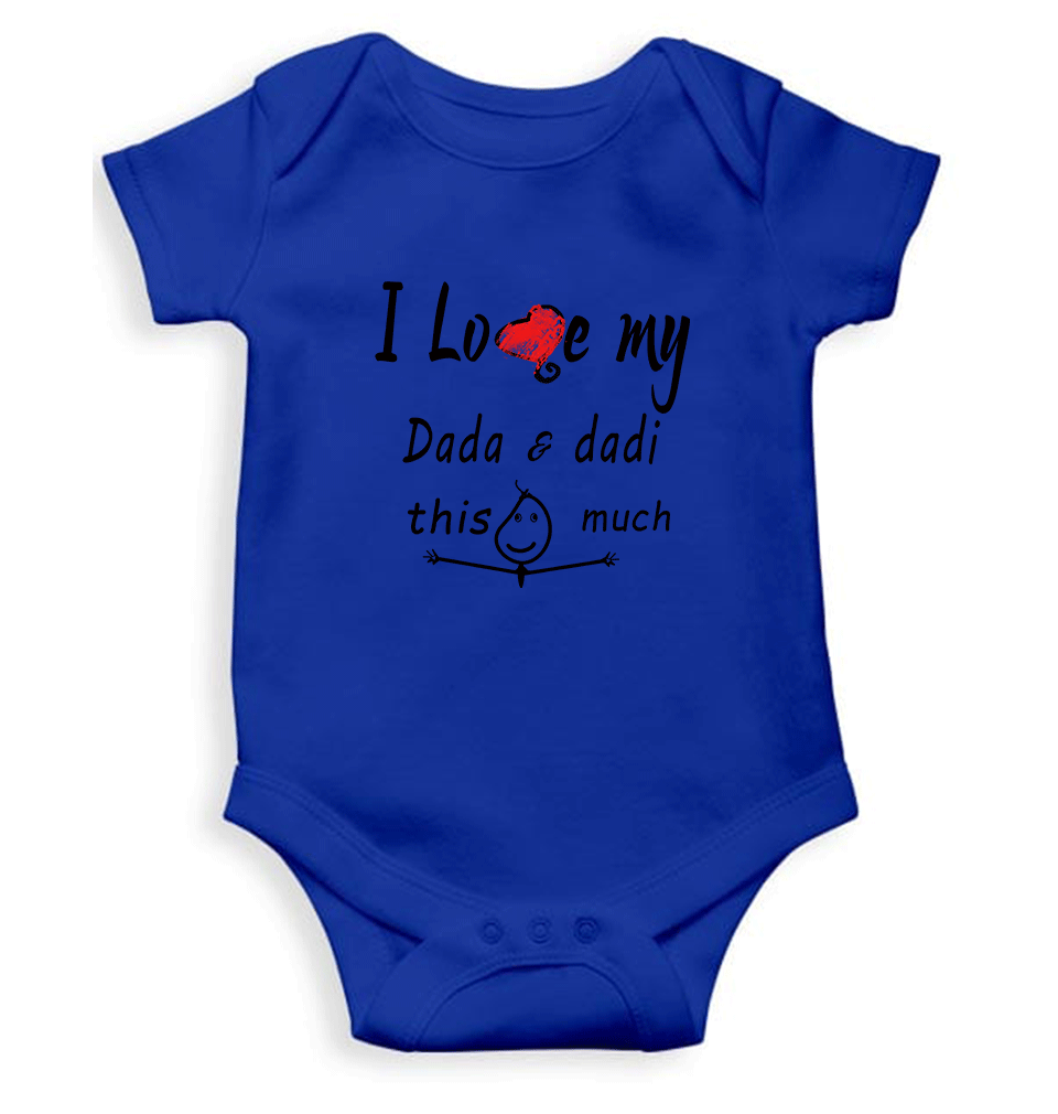 I Love Dada Dadi Rompers for Baby Girl- FunkyTeesClub