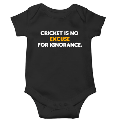 Cricket is no excuse for ignorance World Cup Cricket Rompers for Baby Boy- FunkyTeesClub