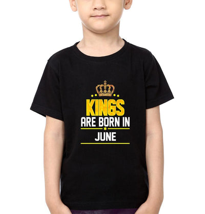 Kings Are Born In June Half Sleeves T-Shirt for Boy-FunkyTeesClub