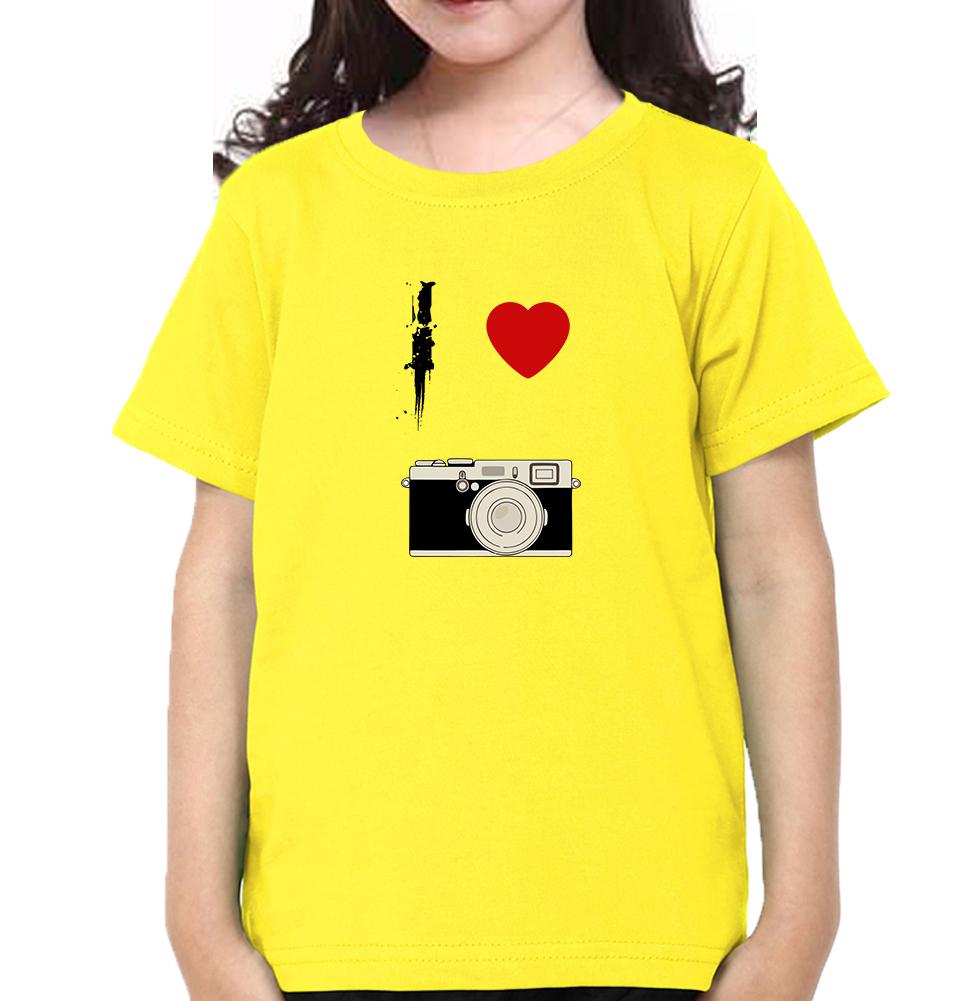 I love camera Half Sleeves T-Shirt For Girls -FunkyTeesClub