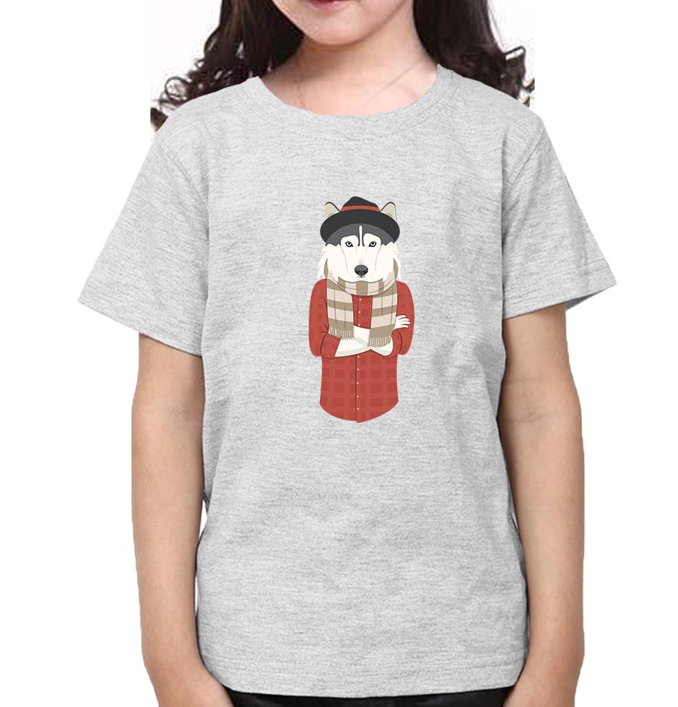 Hipster Wolf Half Sleeves T-Shirt For Girls -FunkyTeesClub