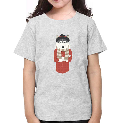 Hipster Wolf Half Sleeves T-Shirt For Girls -FunkyTeesClub