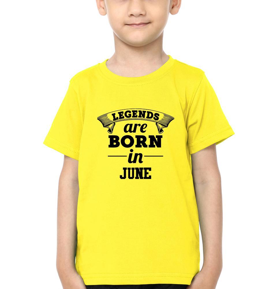 Legends are Born in June Half Sleeves T-Shirt for Boy-FunkyTeesClub