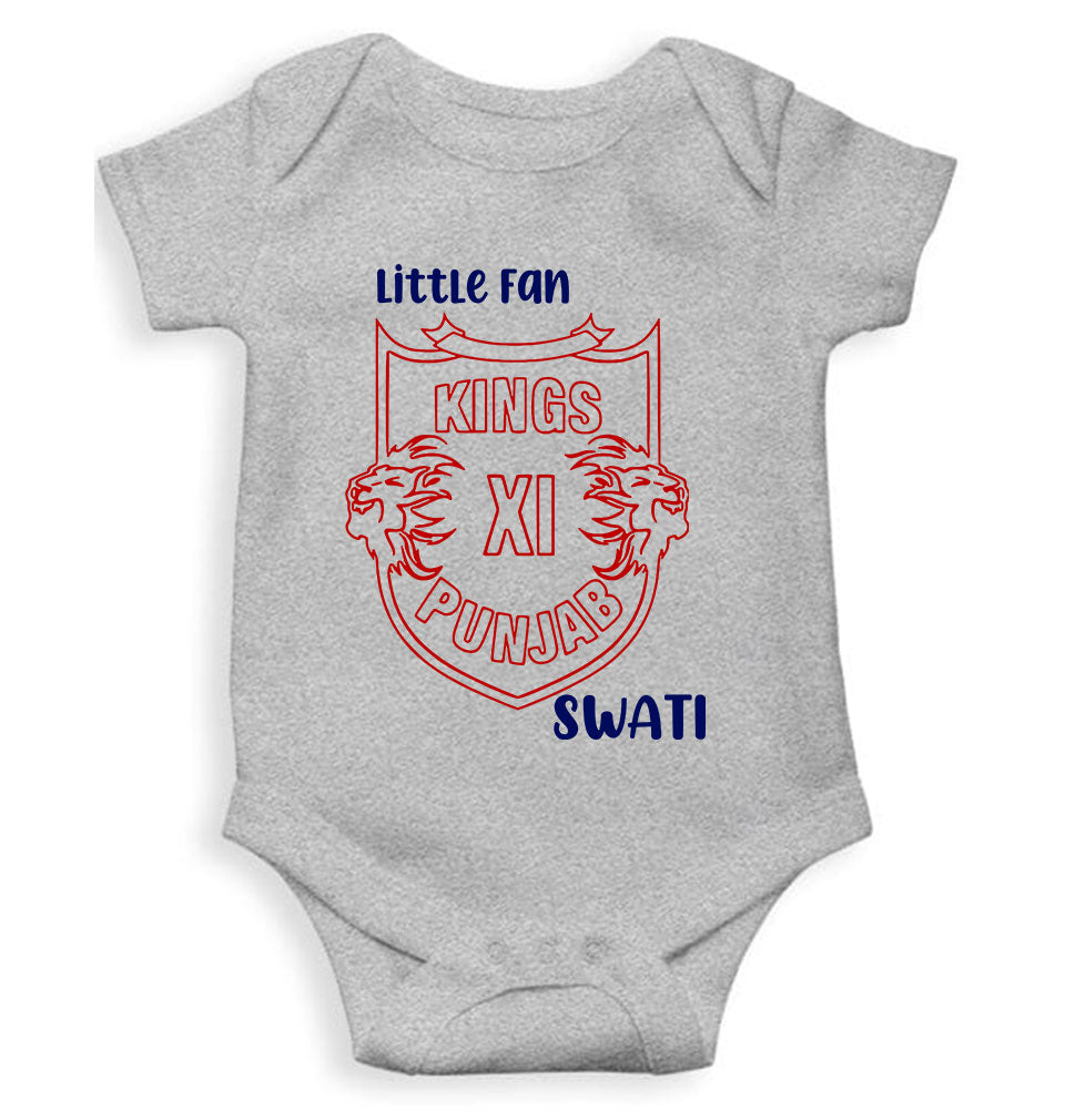 Custom Name IPL PBKS Punjab Super Kings Little Fan Rompers for Baby Girl- FunkyTeesClub