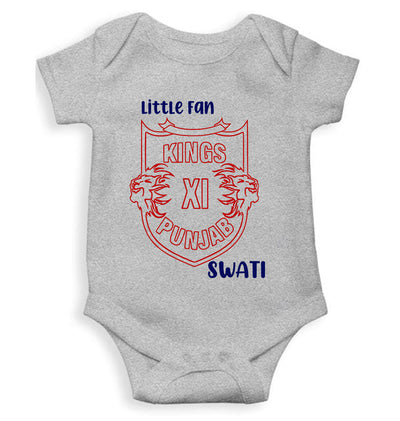 Custom Name IPL PBKS Punjab Super Kings Little Fan Rompers for Baby Girl- FunkyTeesClub