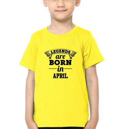 Legends are Born in April Half Sleeves T-Shirt for Boy-FunkyTeesClub