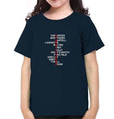 GOT Game Of Thrones Half Sleeves T-Shirt For Girls -FunkyTeesClub
