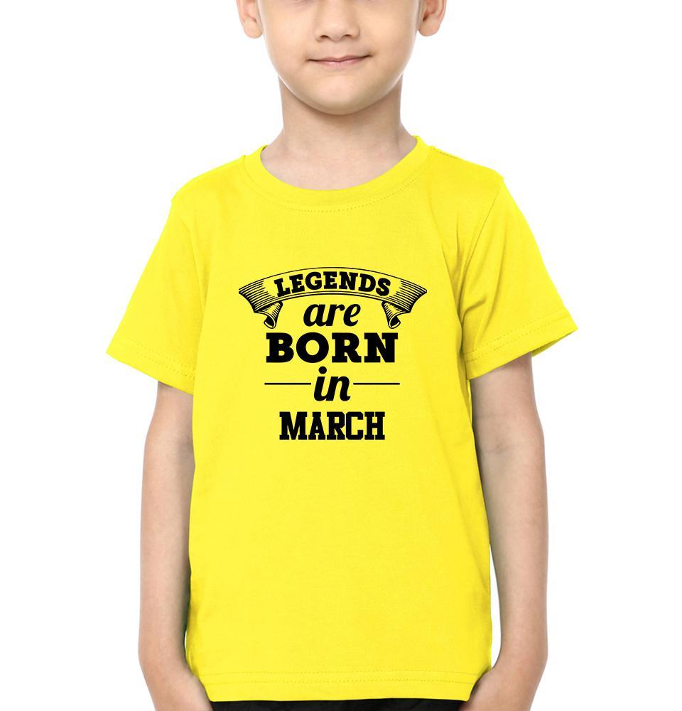 Legends are Born in March Half Sleeves T-Shirt for Boy-FunkyTeesClub
