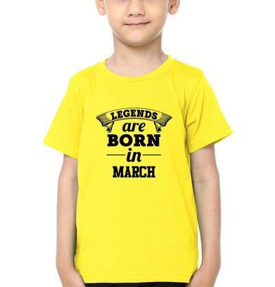 Legends are Born in March Half Sleeves T-Shirt for Boy-FunkyTeesClub