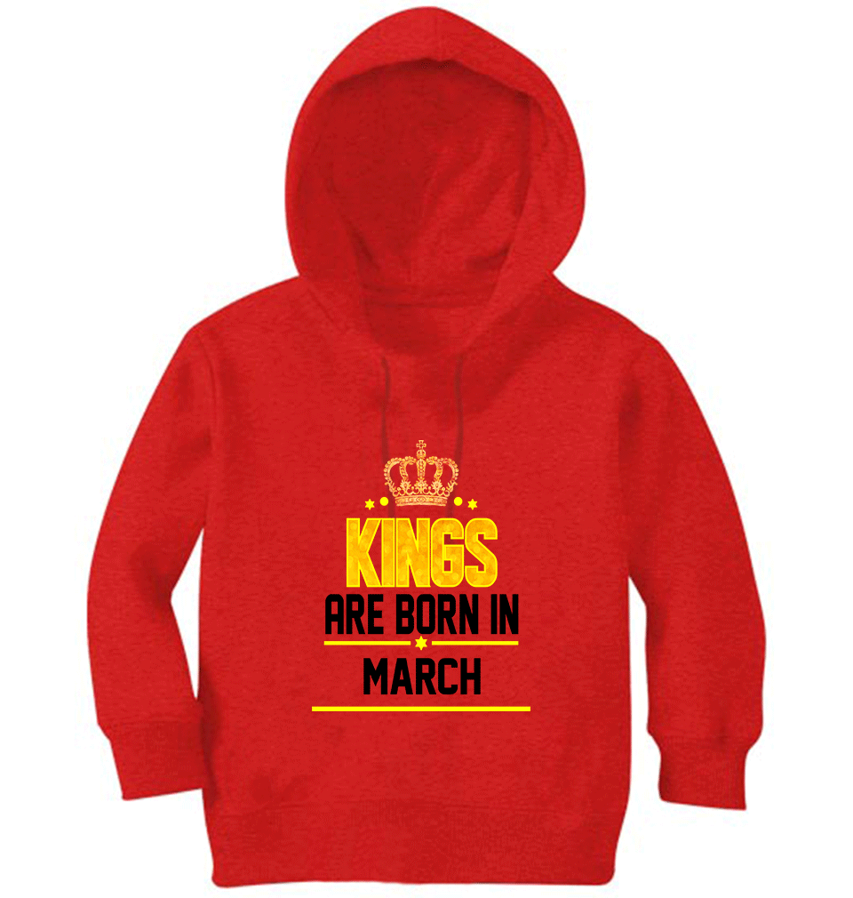 Kings Are Born In March Boy Hoodies-FunkyTeesClub