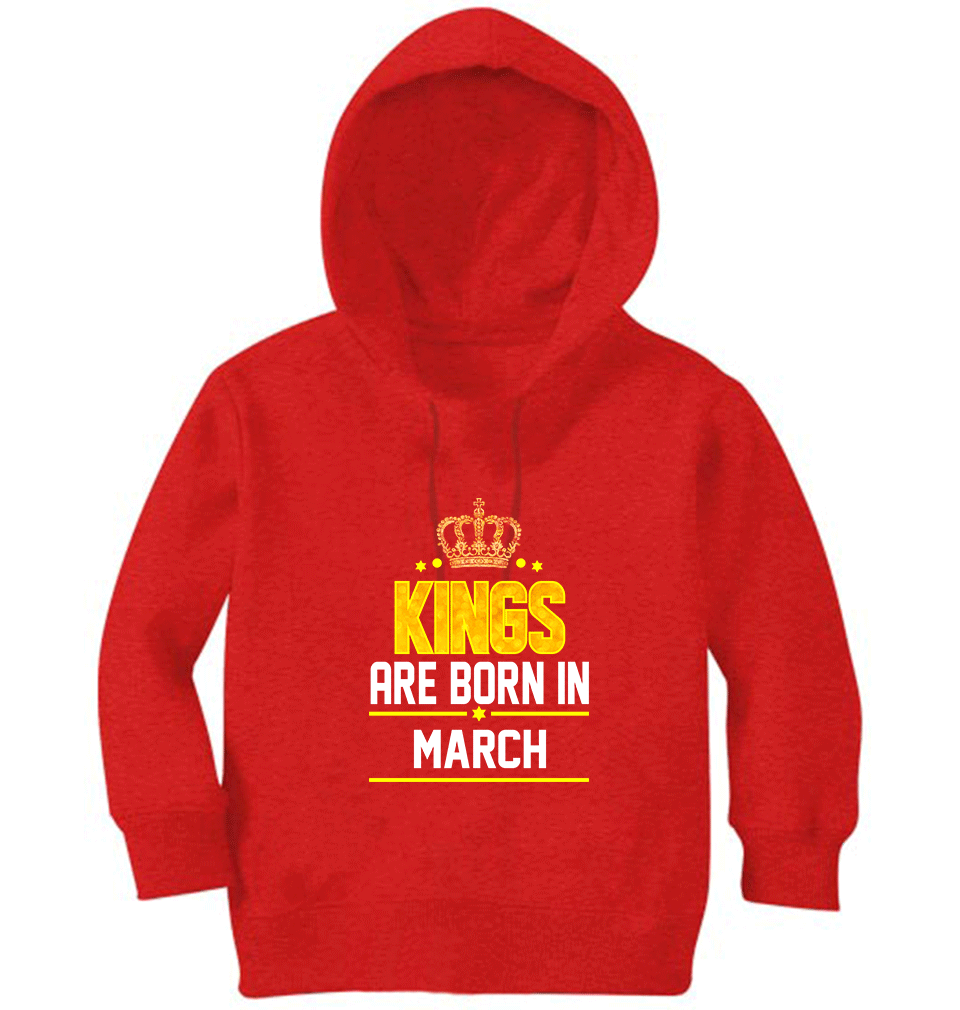 Kings Are Born In March Boy Hoodies-FunkyTeesClub