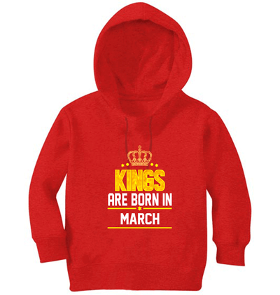 Kings Are Born In March Boy Hoodies-FunkyTeesClub