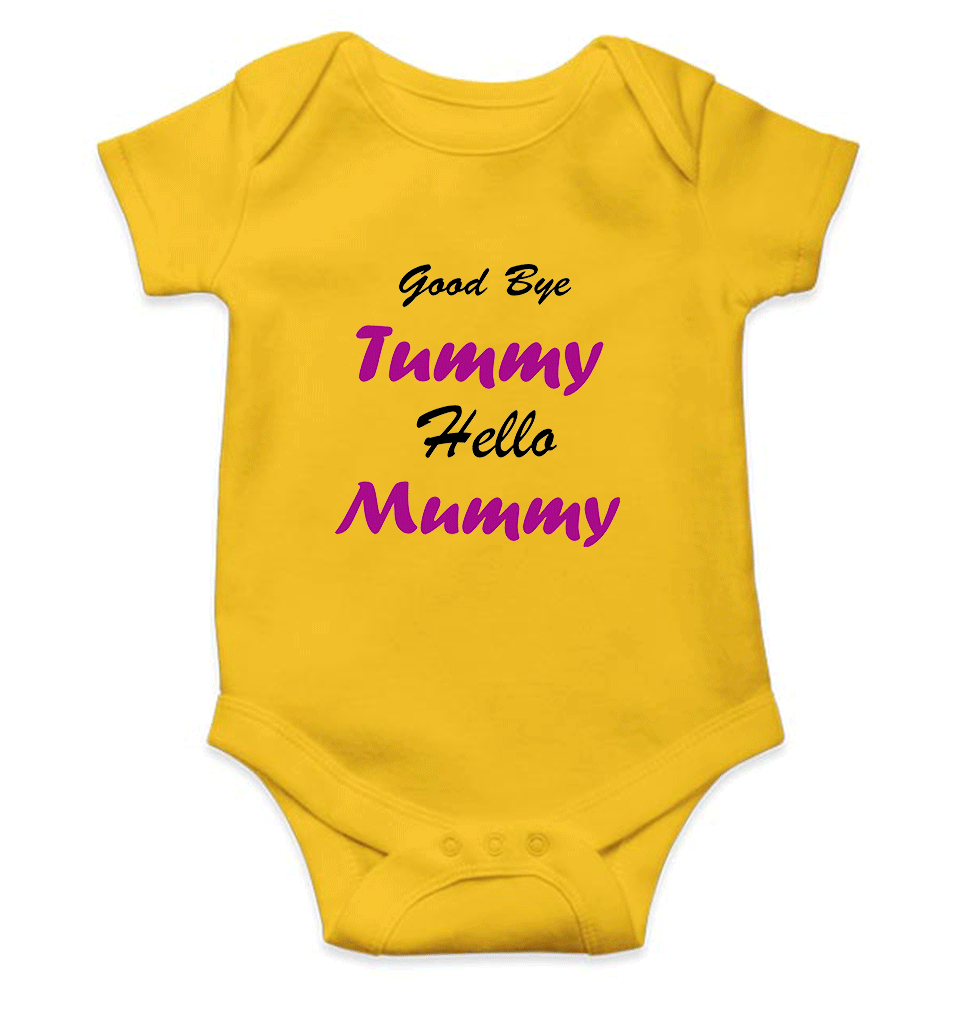 Good Bye Tummy Hello Mummy Rompers for Baby Girl- FunkyTeesClub