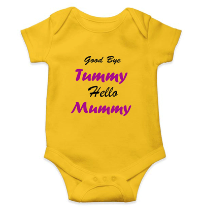 Good Bye Tummy Hello Mummy Rompers for Baby Girl- FunkyTeesClub