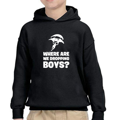 PUBG Where Are We Dropping Boys Boy Hoodies-FunkyTeesClub