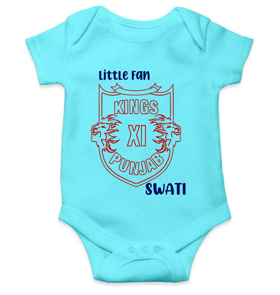 Custom Name IPL PBKS Punjab Super Kings Little Fan Rompers for Baby Girl- FunkyTeesClub
