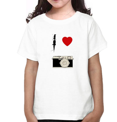 I love camera Half Sleeves T-Shirt For Girls -FunkyTeesClub