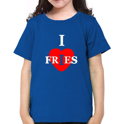 I Love Fries Half Sleeves T-Shirt For Girls -FunkyTeesClub
