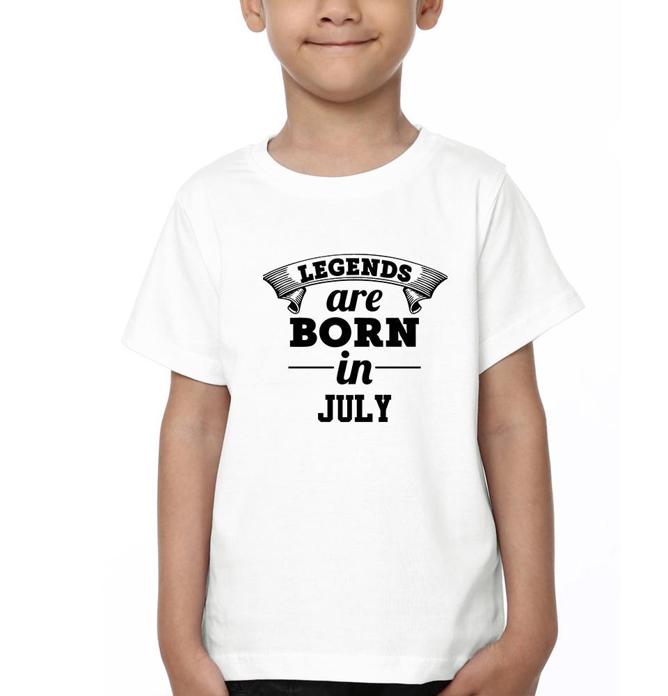 Legends are Born in July Half Sleeves T-Shirt for Boy-FunkyTeesClub