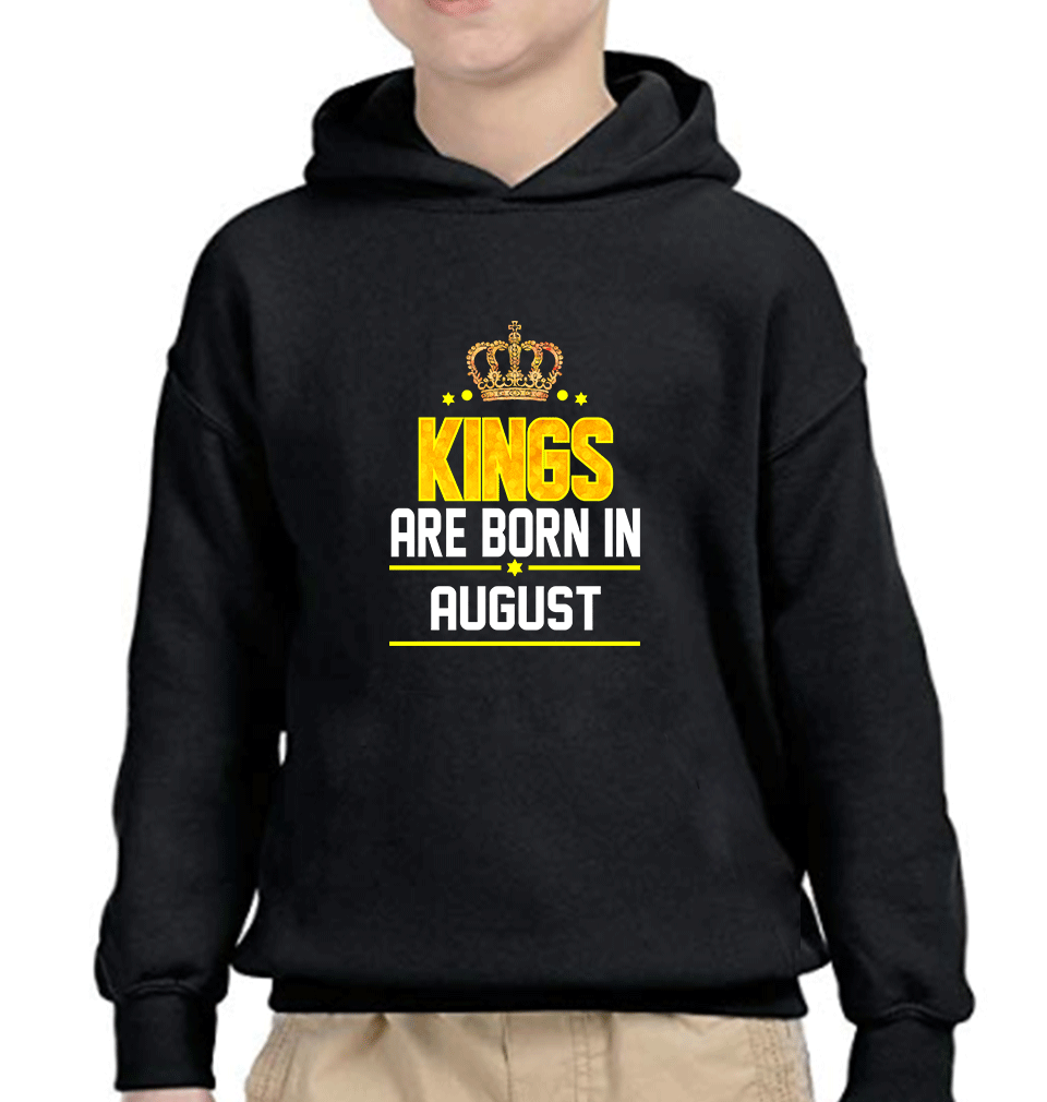 Kings Are Born In August Boy Hoodies-FunkyTeesClub