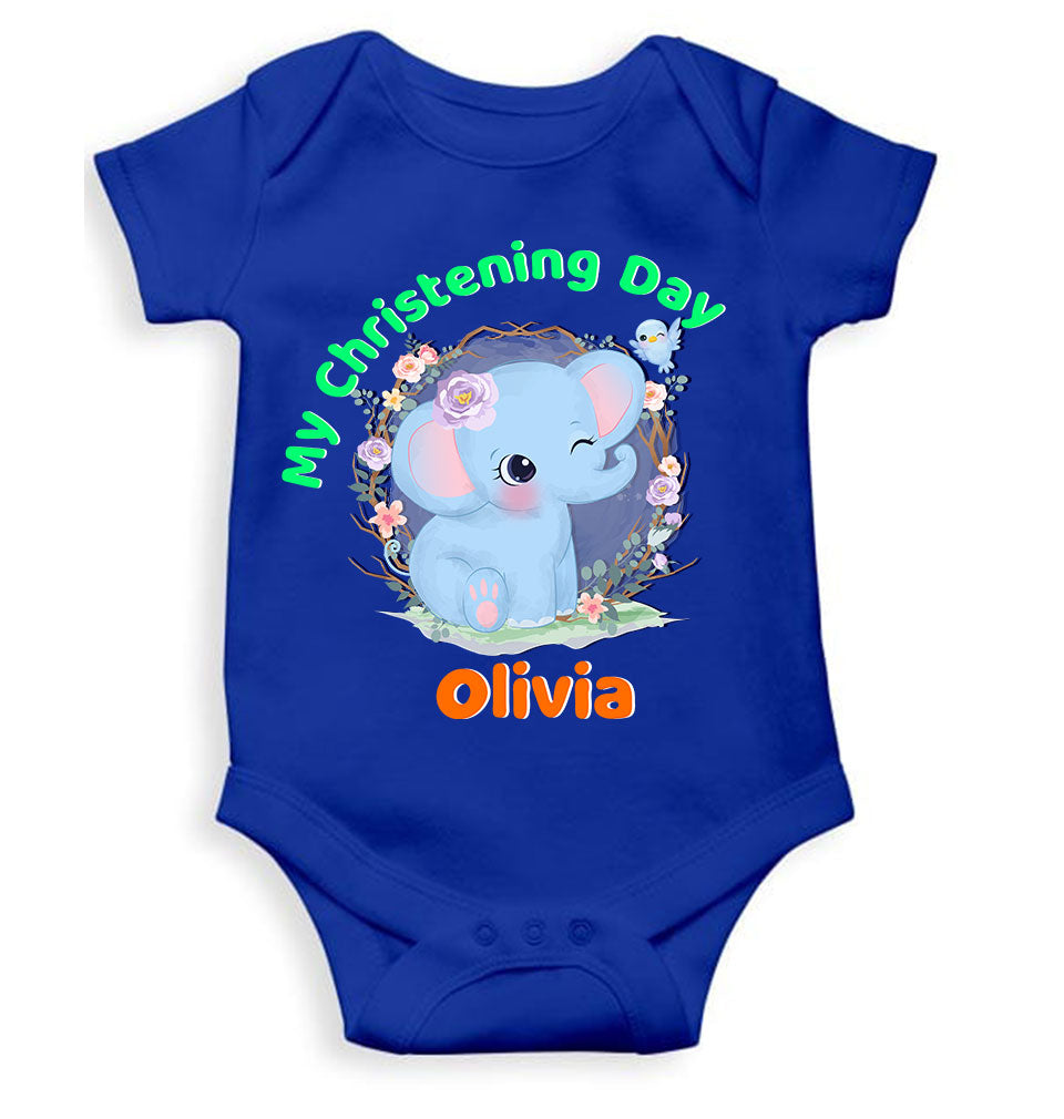 Custom Name Christening Day Baptism Rompers for Baby Girl- FunkyTeesClub