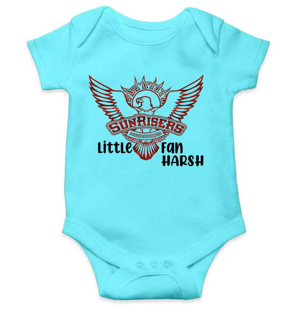 Custom Name IPL SRH Sunrisers Little Fan Rompers for Baby Boy- FunkyTeesClub