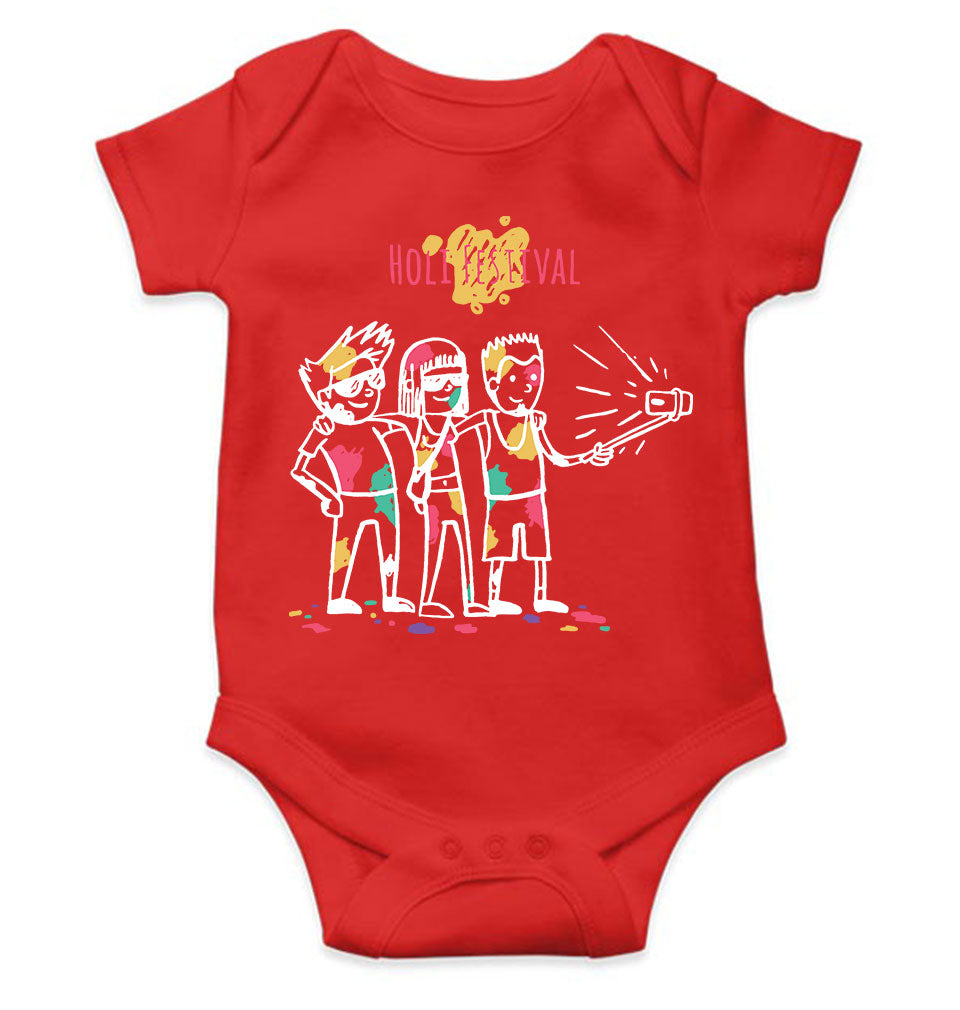 Friends Selfie Holi Rompers for Baby Girl- FunkyTeesClub
