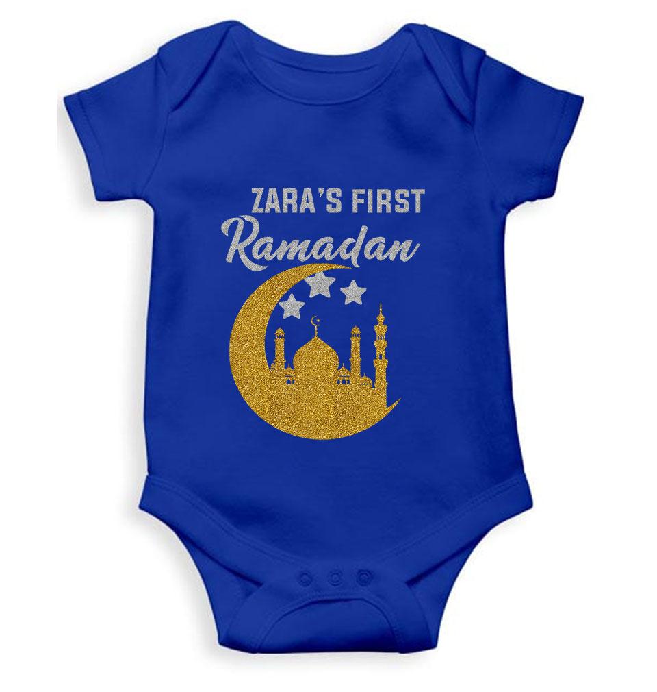 First Ramadan Custom Name Eid Rompers for Baby Girl- FunkyTeesClub