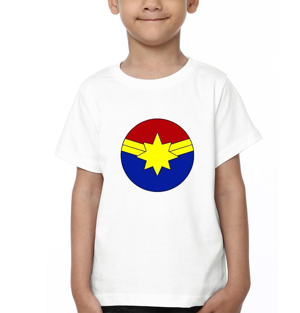 Captain Marvel Logo Half Sleeves T-Shirt for Boy-FunkyTeesClub