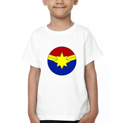 Captain Marvel Logo Half Sleeves T-Shirt for Boy-FunkyTeesClub