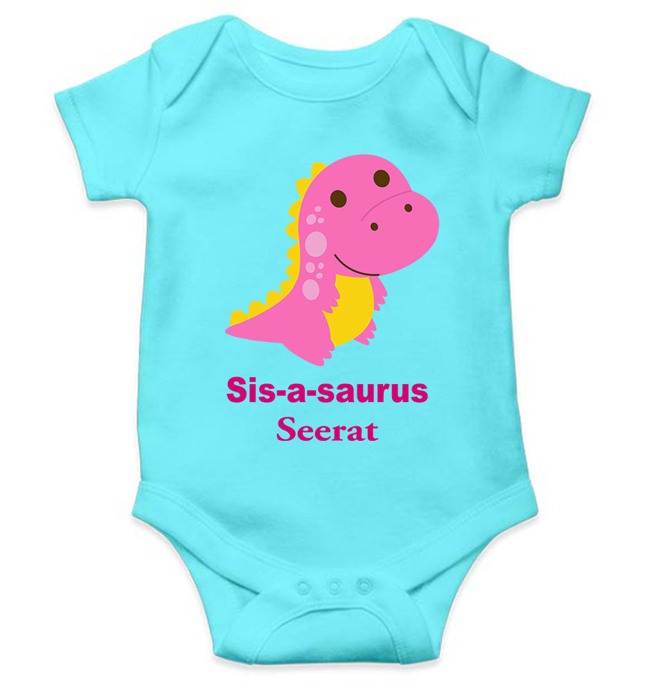 Custom Name Sis A Sauras Rakhi Rompers for Baby Girl- FunkyTeesClub