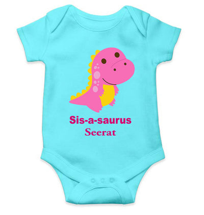 Custom Name Sis A Sauras Rakhi Rompers for Baby Girl- FunkyTeesClub