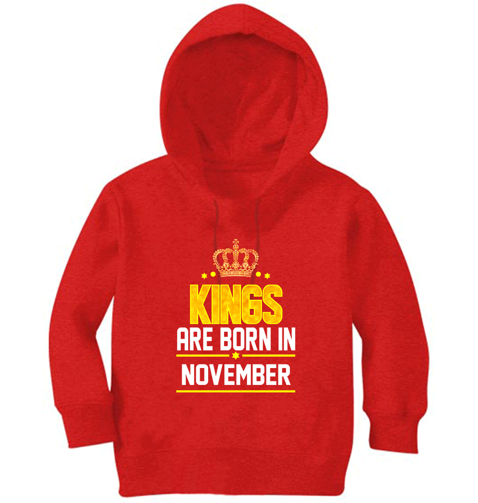 Kings Are Born In November Boy Hoodies-FunkyTeesClub