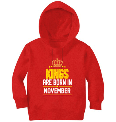 Kings Are Born In November Boy Hoodies-FunkyTeesClub
