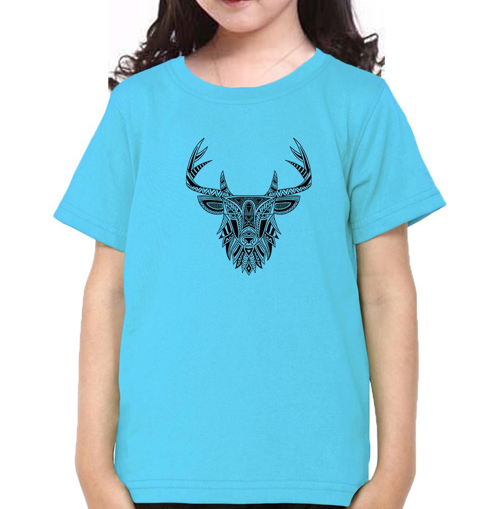 ETHINIC DEER Half Sleeves T-Shirt For Girls -FunkyTeesClub
