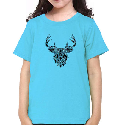 ETHINIC DEER Half Sleeves T-Shirt For Girls -FunkyTeesClub