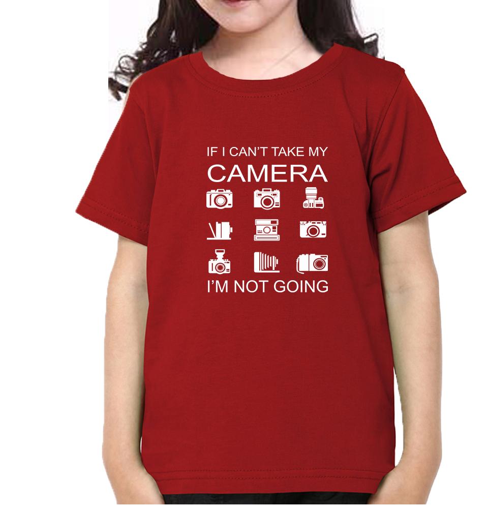 Camera Half Sleeves T-Shirt For Girls -FunkyTeesClub