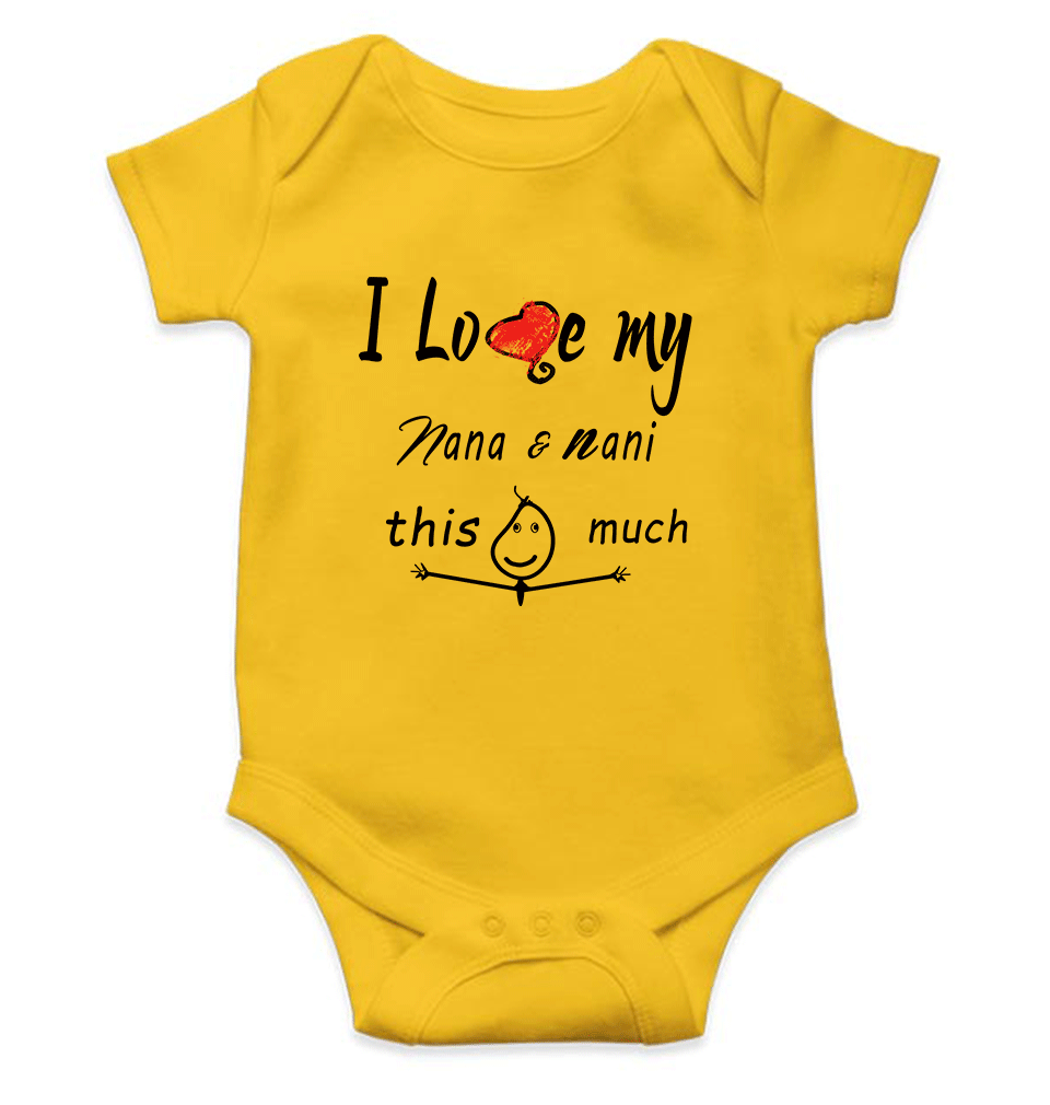 I Love My Nana Nani Rompers for Baby Girl- FunkyTeesClub