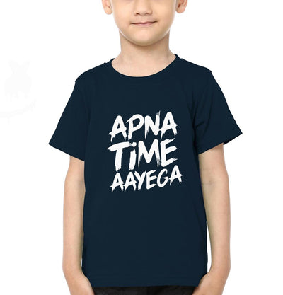 Apna Time Aayega Logo Half Sleeves T-Shirt for Boy-FunkyTeesClub