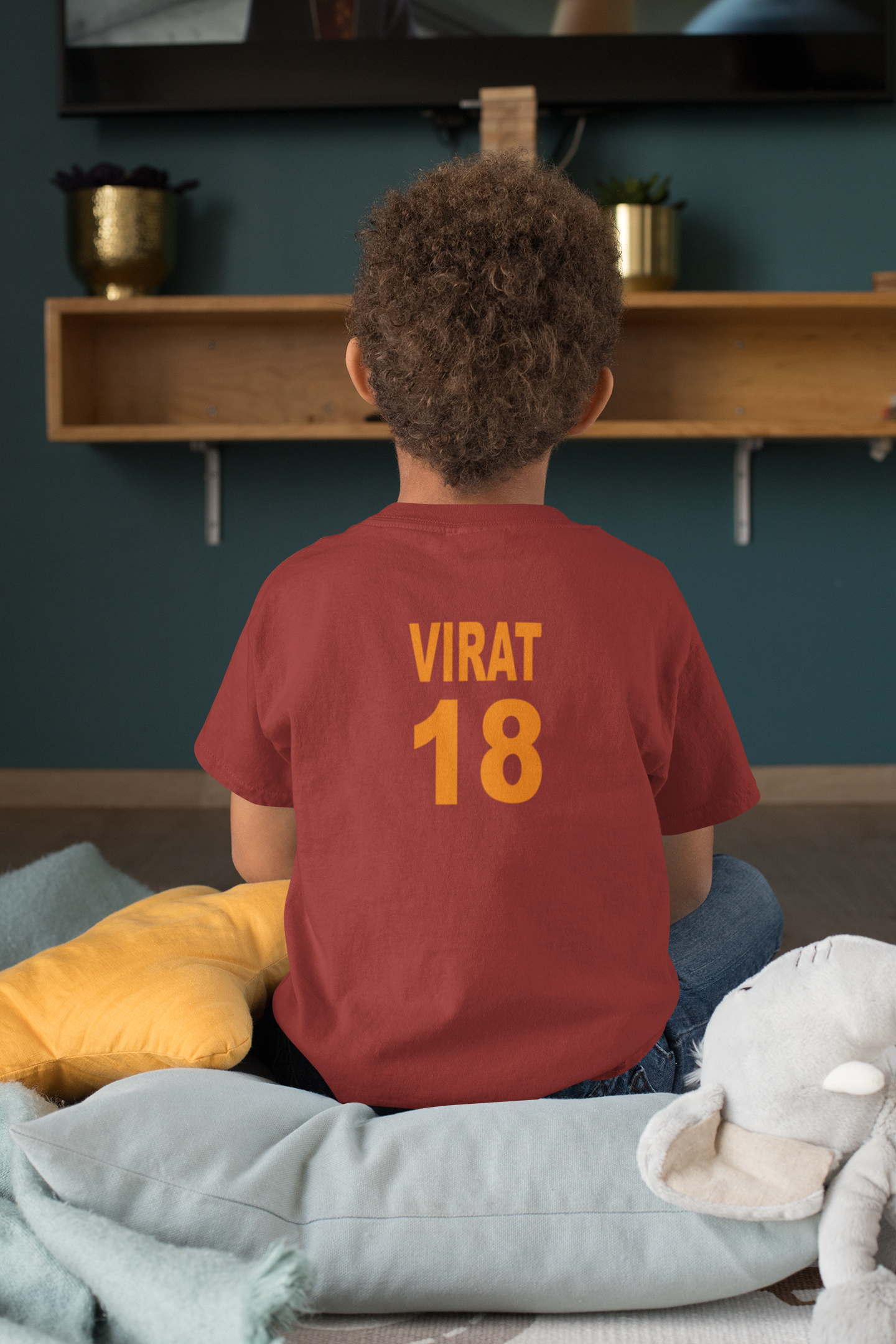 Virat 18 Half Sleeves T-Shirt for Boy-FunkyTeesClub