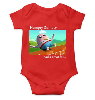 Humpty Dumpty Poem Rompers for Baby Girl- FunkyTeesClub