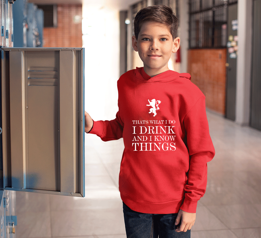 GOT Game of Thrones I Drink  And Know Things Boy Hoodies-FunkyTeesClub