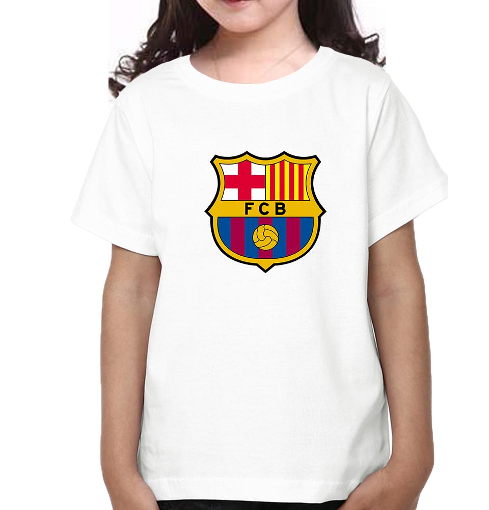 Barcelona Half Sleeves T-Shirt For Girls -FunkyTeesClub