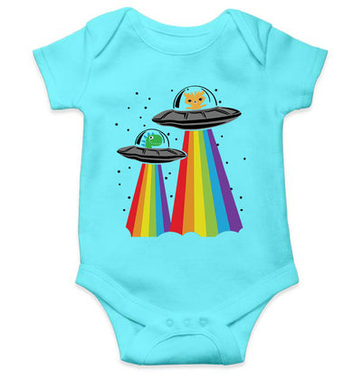 Rainbow Spaceship Cartoon Rompers for Baby Boy- FunkyTeesClub