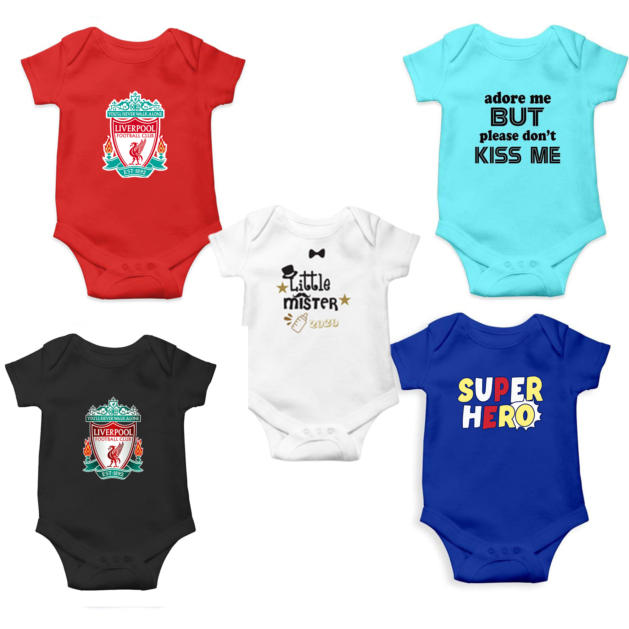 Set of 5 trendy Rompers for Baby Boy and Baby Girl- FunkyTeesClub