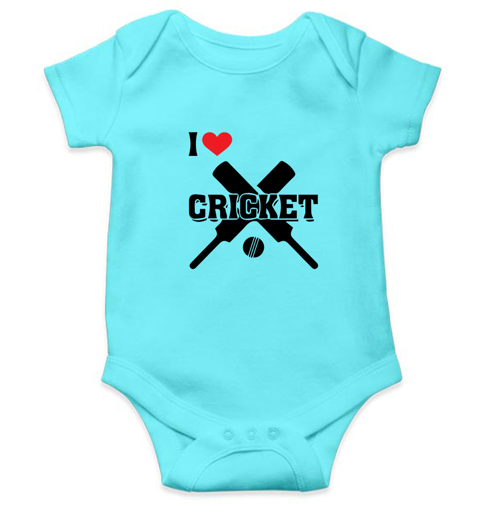 I Love Cricket Rompers for Baby Girl- FunkyTeesClub