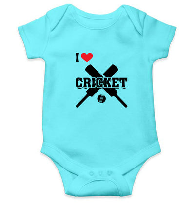 I Love Cricket Rompers for Baby Girl- FunkyTeesClub